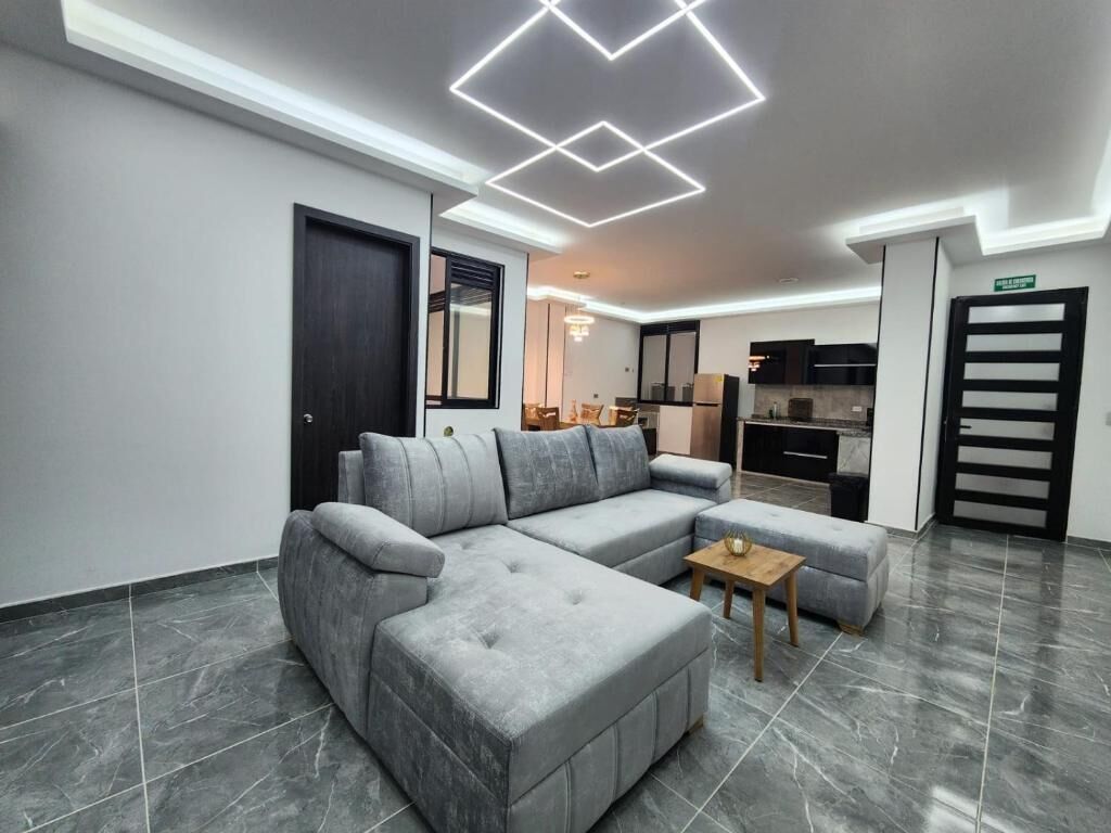 Deluxe Apartment, City View | Living area