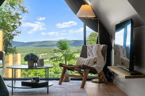 Interior - Aurora A-Frame | King Bed, Bunk Room, Fire Pit & Hot Tub (Berkeley Springs)