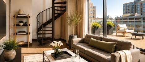 Penthouse, Terraza | Ropa de cama de alta calidad y edredón
