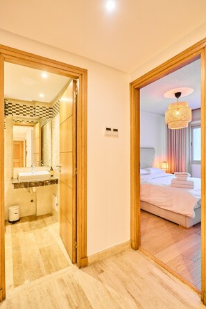 1 bedroom, iron/ironing board, WiFi, bed sheets - Oceanfront 2BR by Hassan II Mosque (Casablanca)