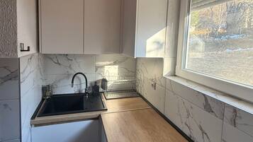 Chalet, 2 Bedrooms, Balcony, Lake View | Private kitchen
