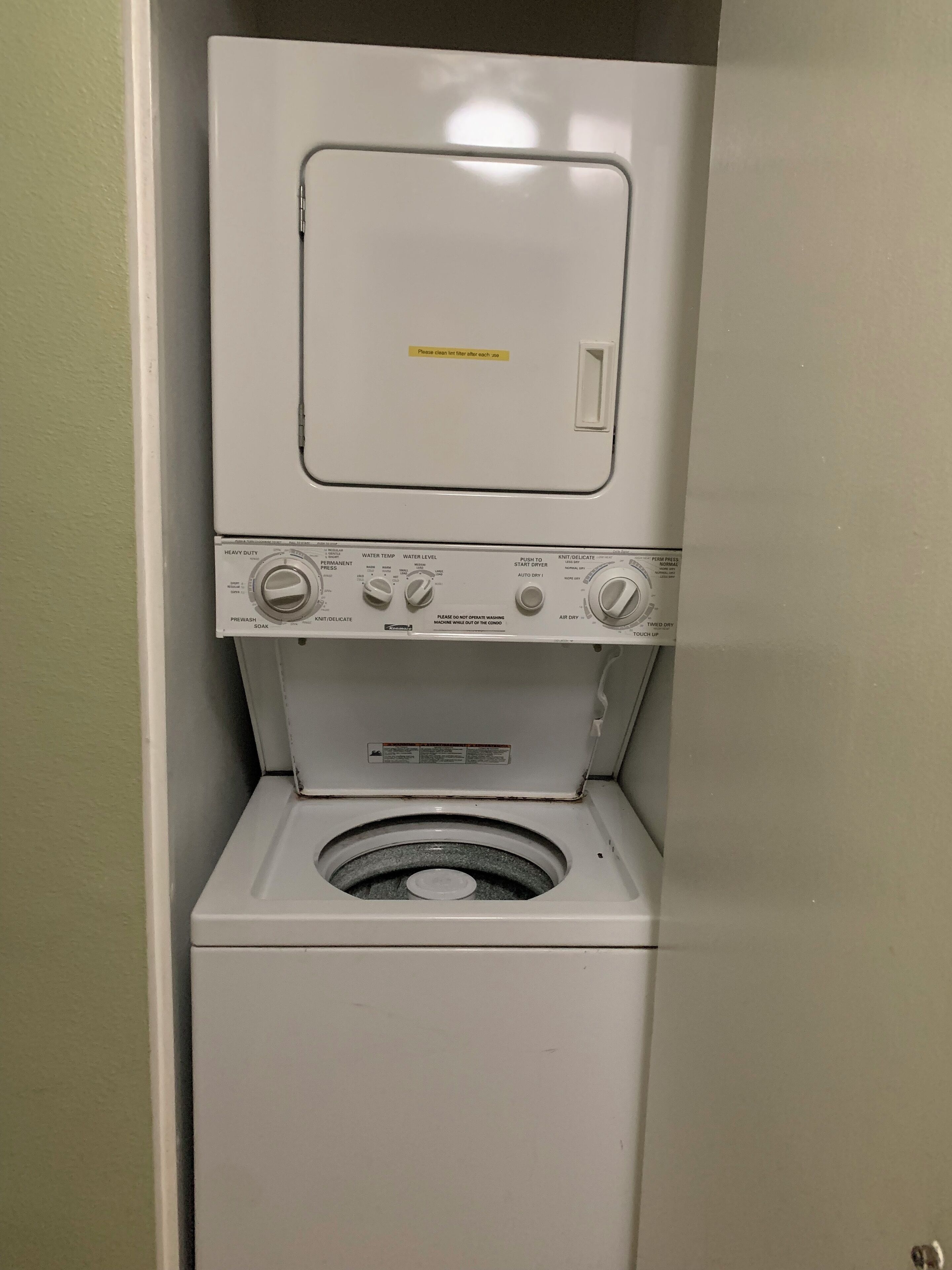 washer and dryer INSIDE the condo :)