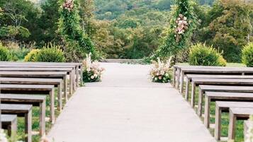 Outdoor banquet area