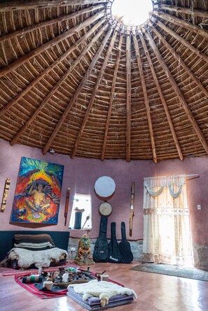 Interior - Magic house with alpacas and sacred temple (maloca) (Cusco)