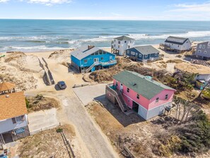 Exterior - SNH-8 Pink Pelican Sat-Sat: Semi-ocean front, Hot tub (Nags Head)