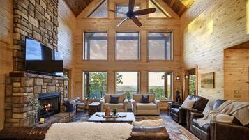 Smart TV, fireplace, video games, books
