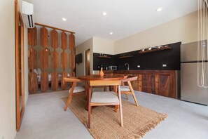Dining - Modern 1-bedroom studio with Sunken Pool, AC and gym access in La Veleta, Tulum (Tulum)