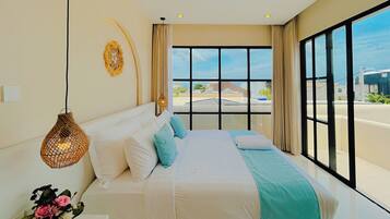 Villa, balcon, vue océan