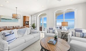 Living area - Front Row | Gulf-Front Luxury Condo in Seacrest Beach | Private Beach Access + Panoramic Gulf Views (Seacrest Beach)