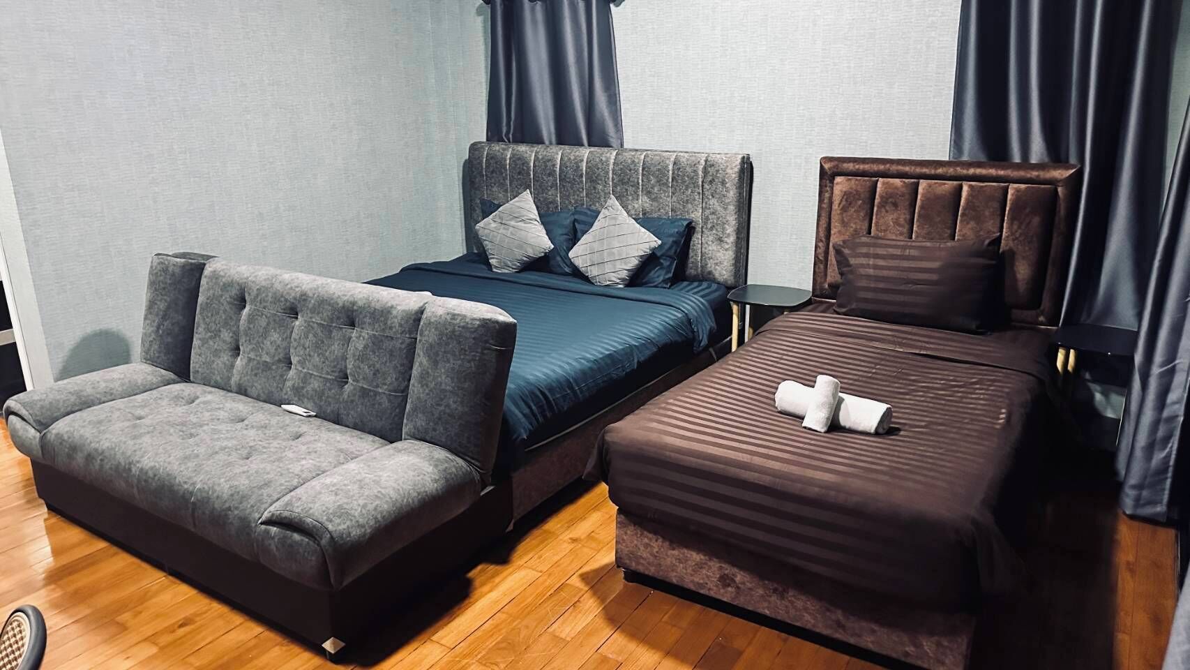 Classic-Dreibettzimmer | Kostenlose Minibar, Bettwäsche