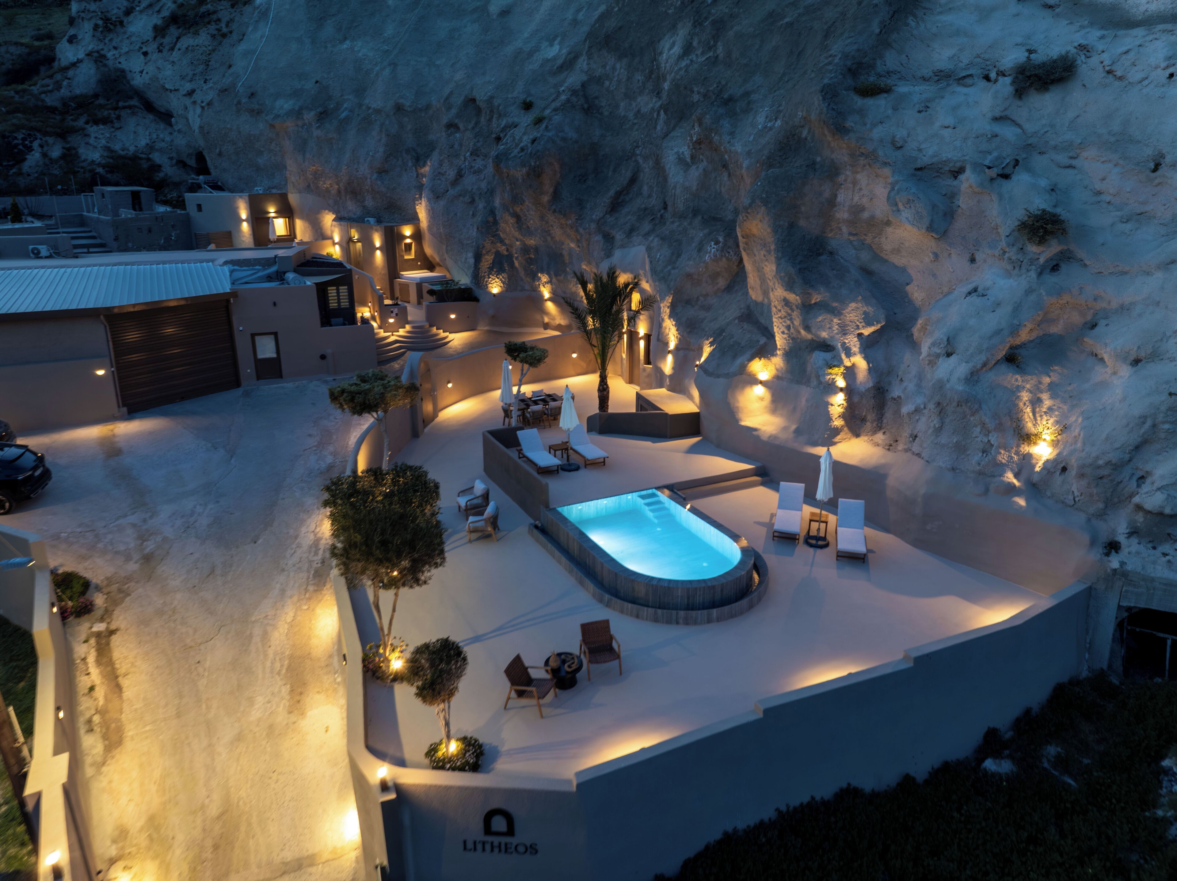 Two Bedroom Cave Villa with Sea View and Private Pool | Terrace/patio