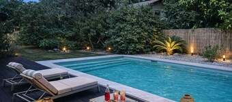Large family villa near ocean and forest, heated pool, sleeps 14
