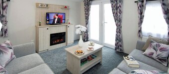 Luxury holiday home with two bedrooms sleeping four people.