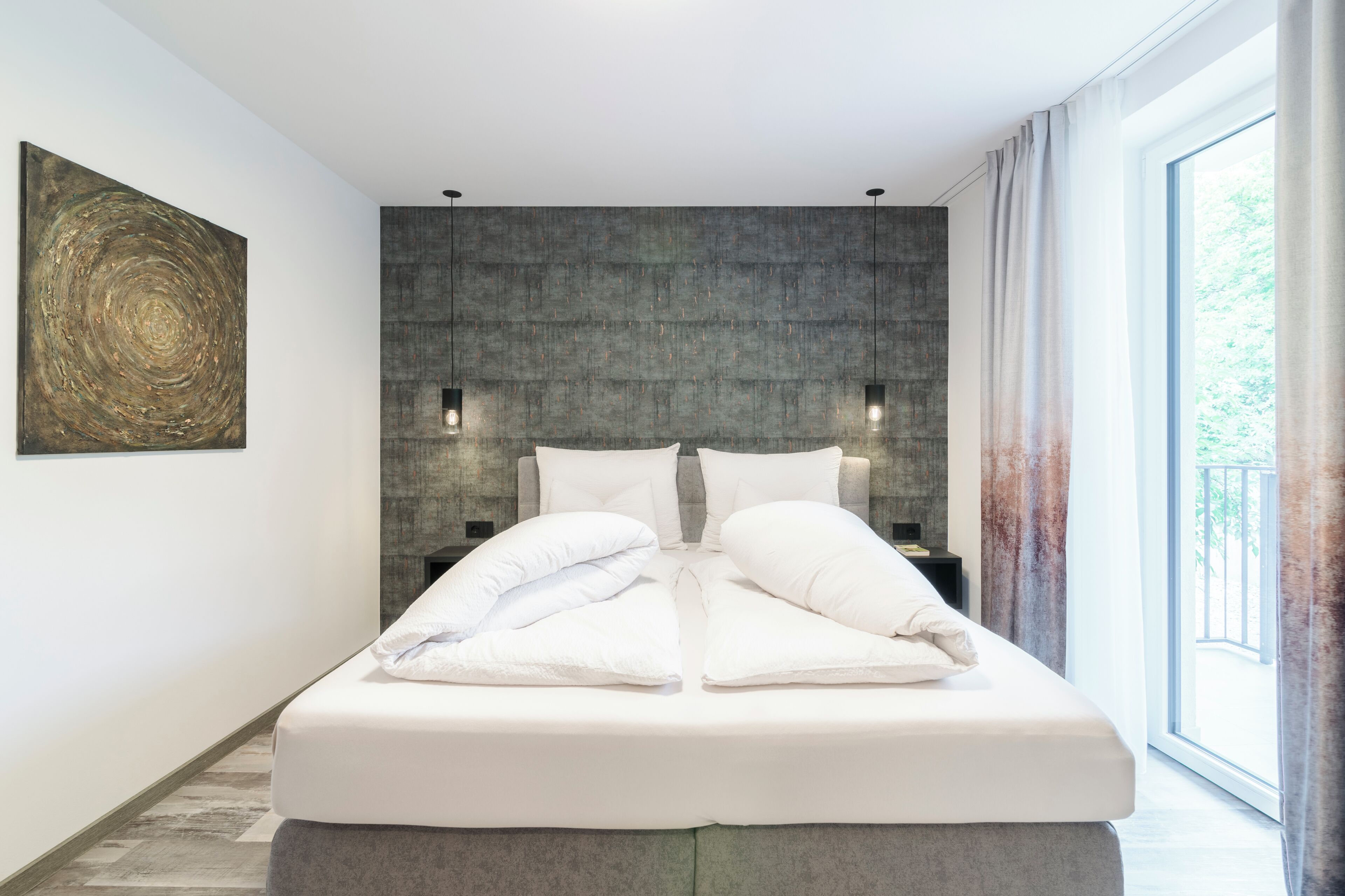 Design-Suite, Balkon, Bergblick