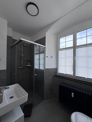 Shower, hair dryer, towels, toilet paper - No.6 Schussenrieder Hof I seeglueck (Hagnau am Bodensee)