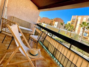 Terrace/patio - Mezzanine apartment, air conditioning - 2 guests (Sainte-Maxime)
