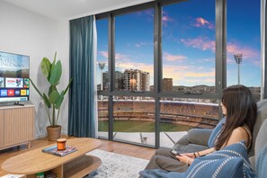 Living area - Massive Stadium View | 2BR | Free Parking|CBD (Kangaroo Point)