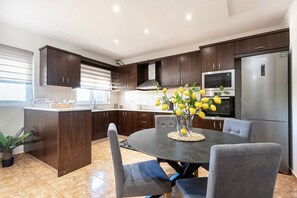 Fridge, microwave, oven, dishwasher - Elaionas Luxe w/ Private Pool - No. 3 (Mastihari)