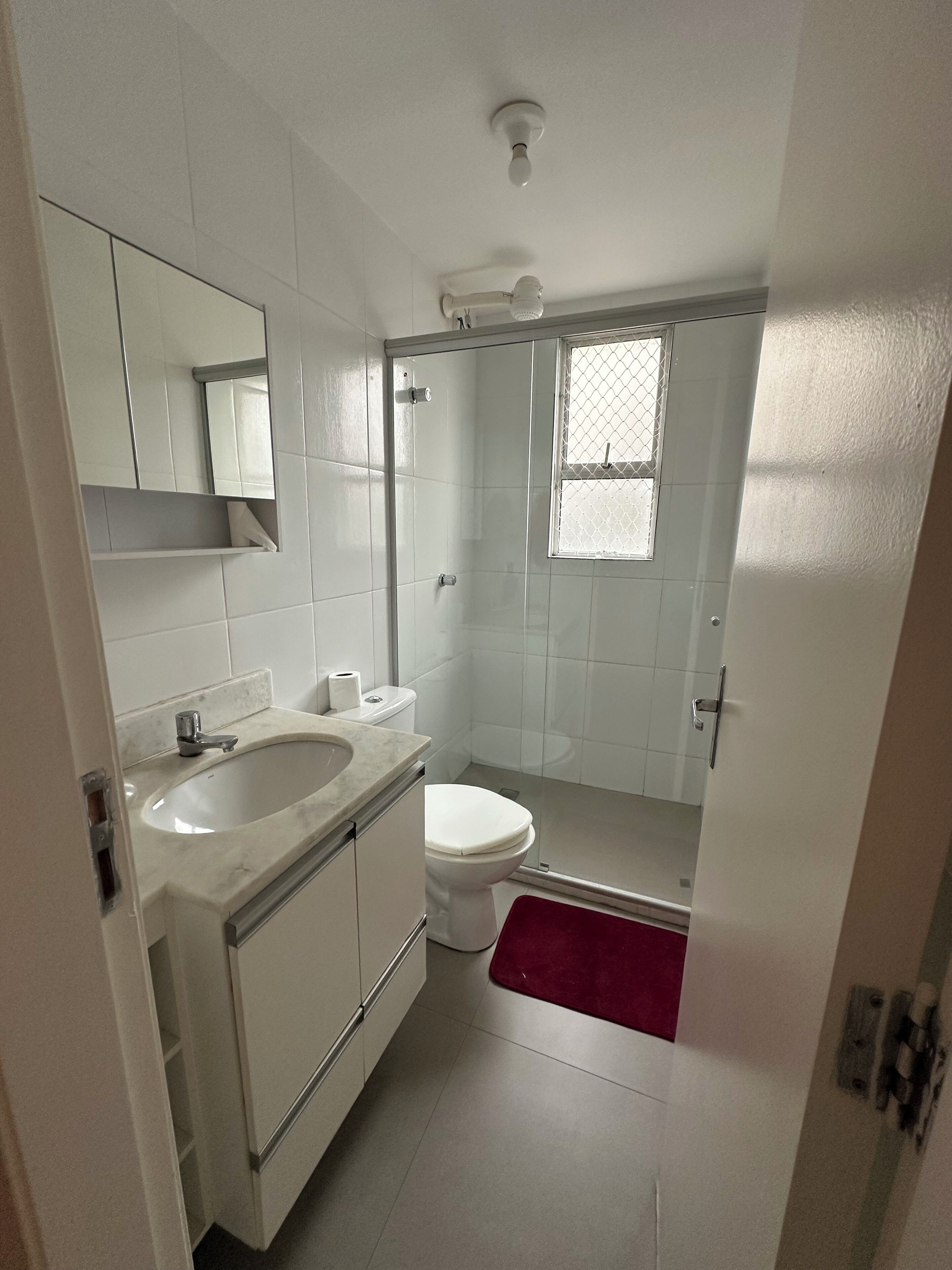 Hair dryer, towels, toilet paper