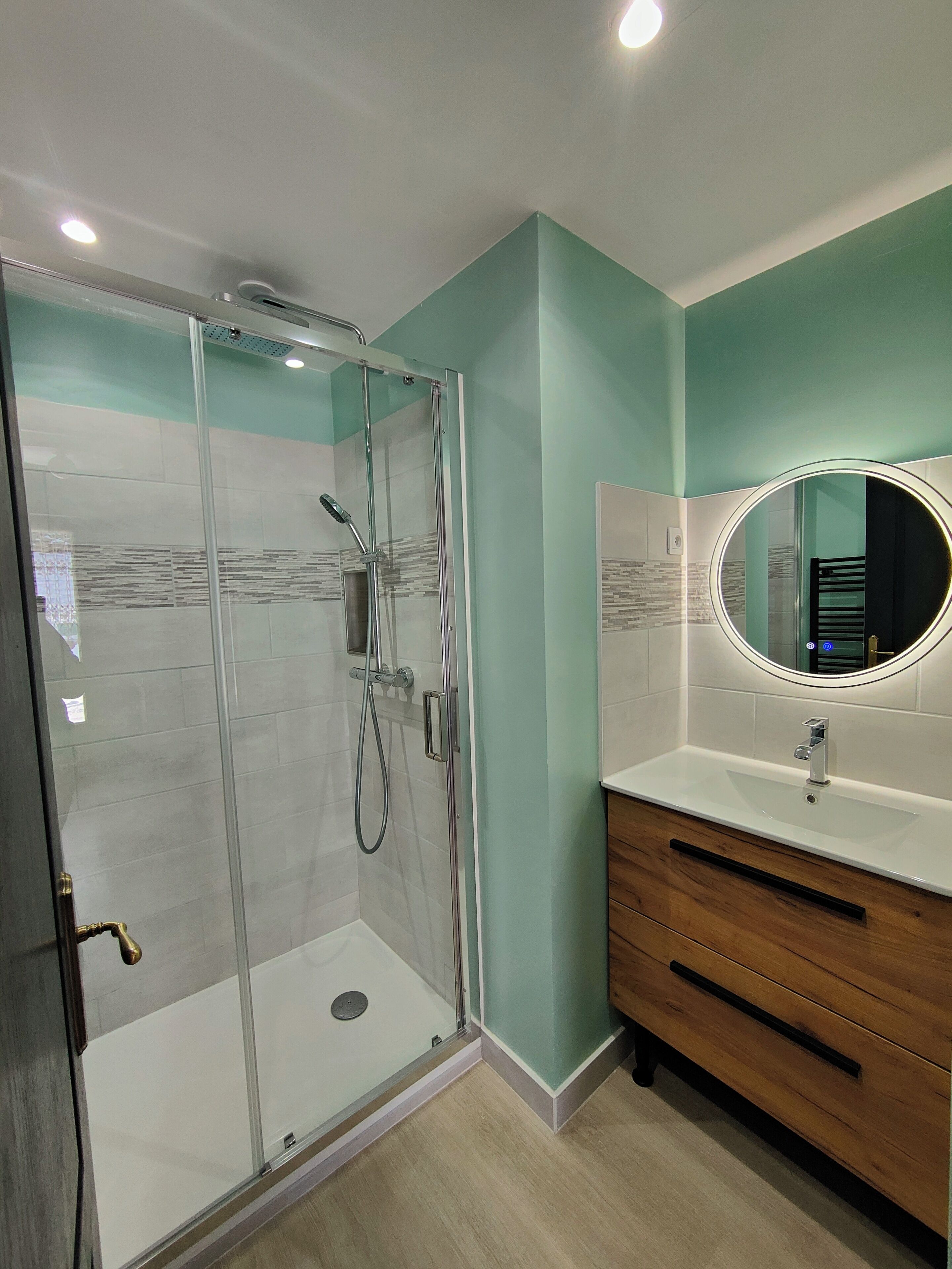 Shower, hair dryer