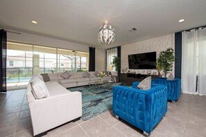 Living area - 9BR Home w/ Private Pool — Solara Resort (Kissimmee)
