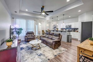 Living area - Quiet Modern 3BR Home • Patio & Workspace (Odessa)