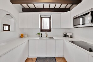 Fridge, microwave, coffee/tea maker, electric kettle - Charming Old San Juan 2BR | Steps to Everything (San Juan)