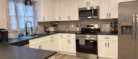 Microwave, oven, stovetop, dishwasher