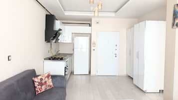 Comfort-lejlighed - udsigt til have | Opholdsområde