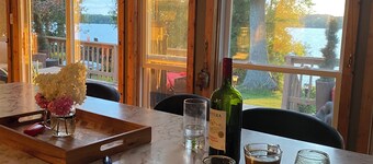 Island retreat on Rice Lake with sunset views, fire pit and fully fenced yard.