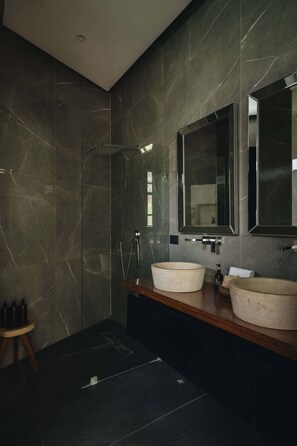 Shower, hair dryer, shampoo - Valma: Boho Luxury Villa with Private Pool (Tulum)