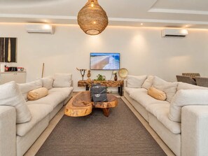 Living area - 2 Villas · 20ppl 8BR · Swim-Up + Huge Pool · Gated (Tulum)