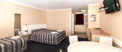 Blackout curtains, iron/ironing board, free WiFi
