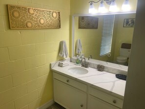 Shower, towels, toilet paper