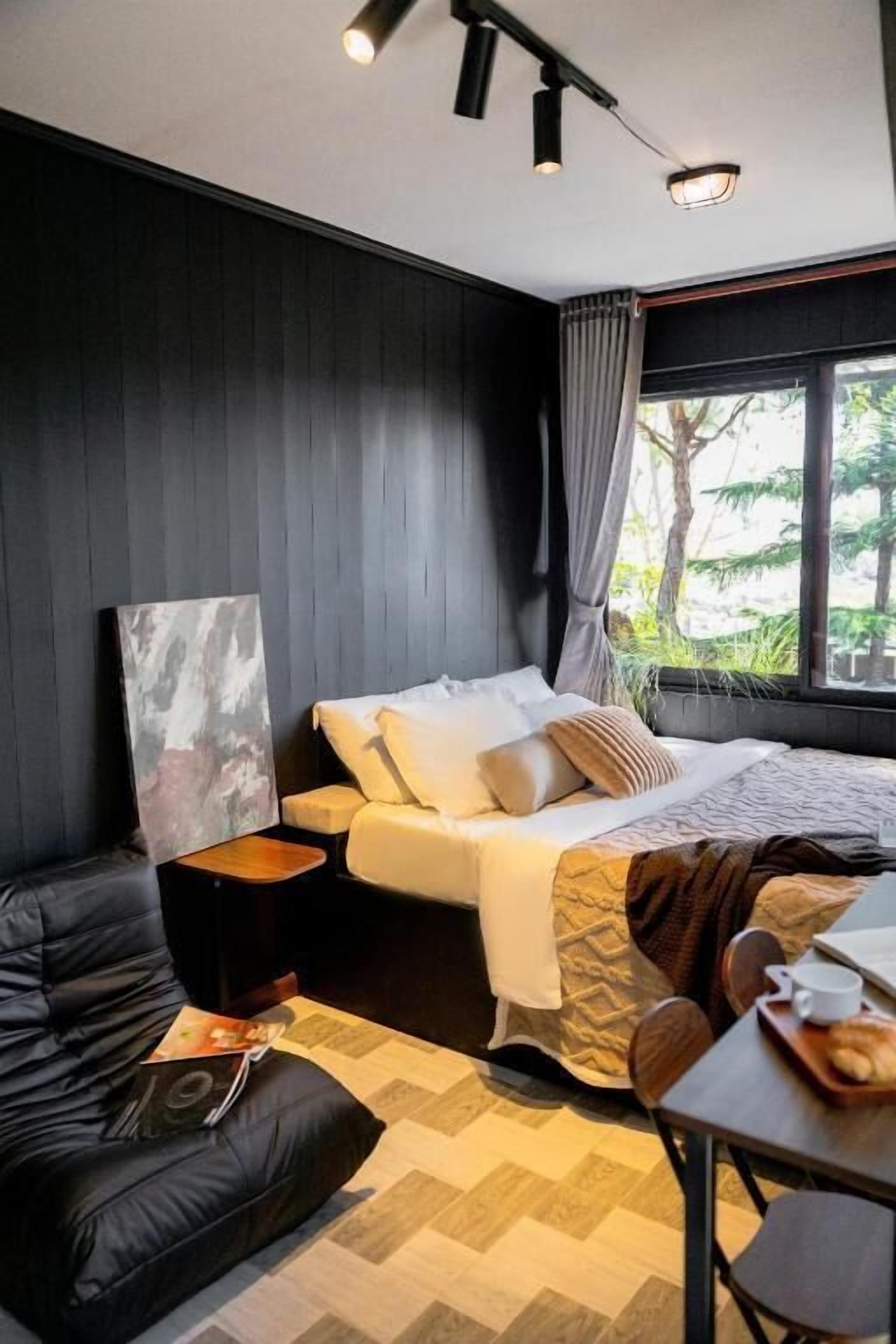 Bangalô luxo, varanda, vista para o jardim