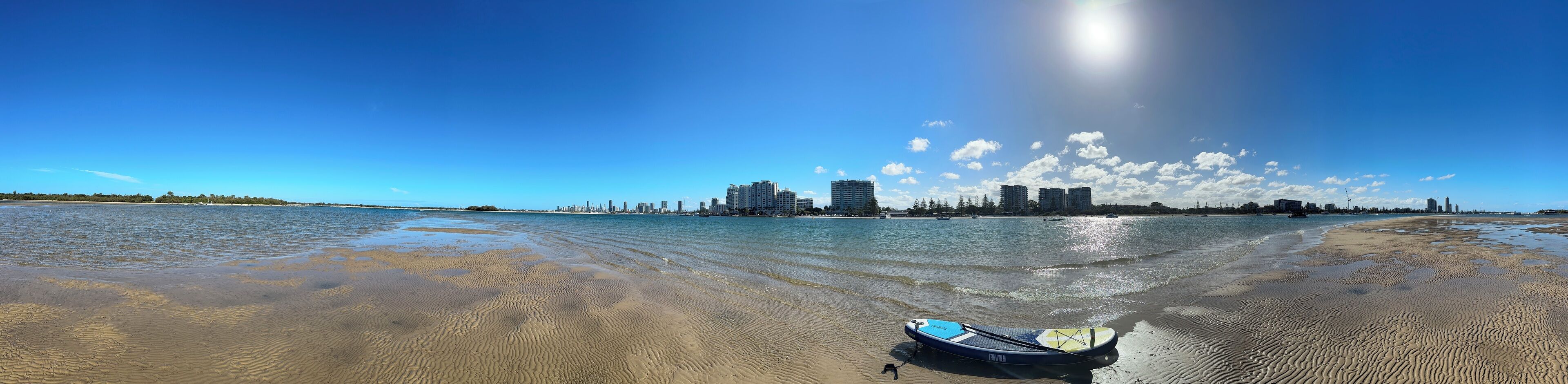 On the beach, sun-loungers, beach towels