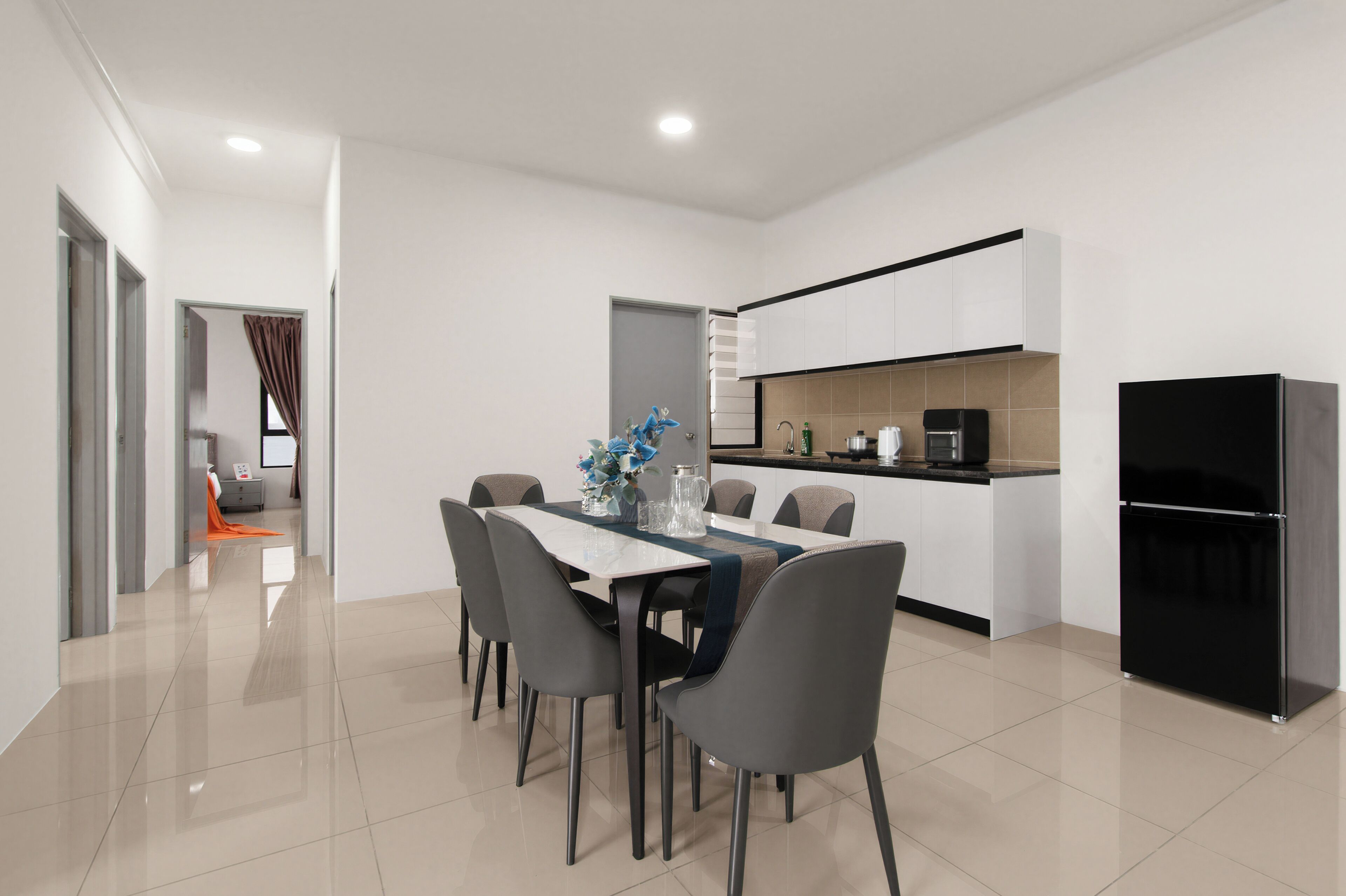 Apartemen Superior, 3 kamar tidur, balkon, pemandangan kota | Tempat makan