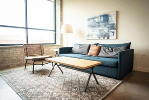 Deluxe Apartment, 1 Queen Bed with Sofa bed, Non Smoking | Living area | 42-inch Smart TV with digital channels, Netflix, Hulu