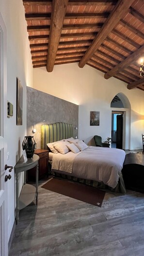 Suite Confort, vista al jardín | Escritorio, espacio para trabajar con laptop y wifi gratis 