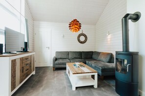 TV, fireplace, stereo - Ferienhaus in Schönberg-Holm: Sauna, Kamin & Strandkorb inklusive (Schönberg (Holstein))