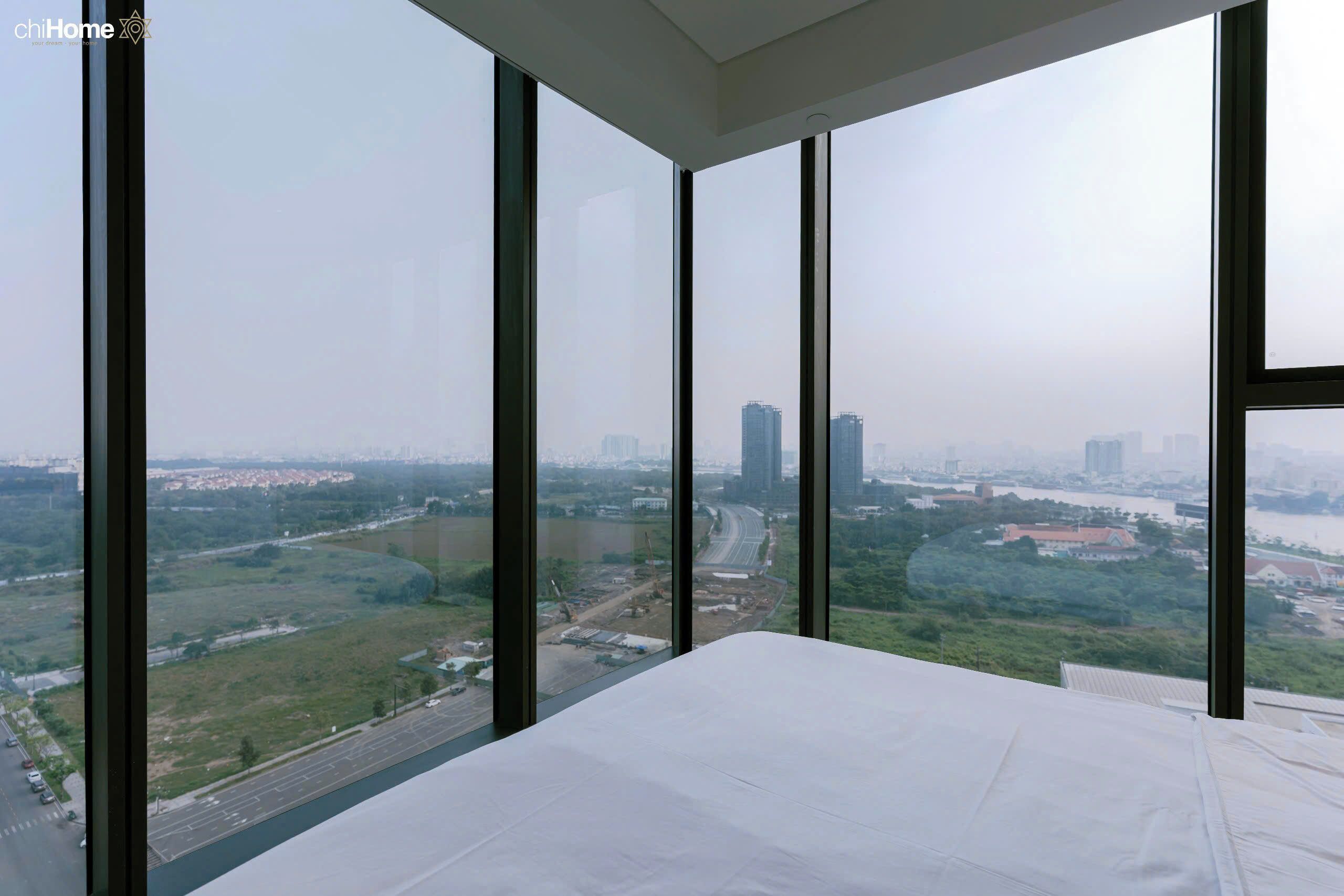 Apartamento luxo, sacada, vista para a cidade