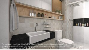 Shower, hair dryer, towels, soap - Luxury Apartment I Rooftop Sea View, Grill, Party Room I Pool, Jacuzzi & Gym (Fortaleza)