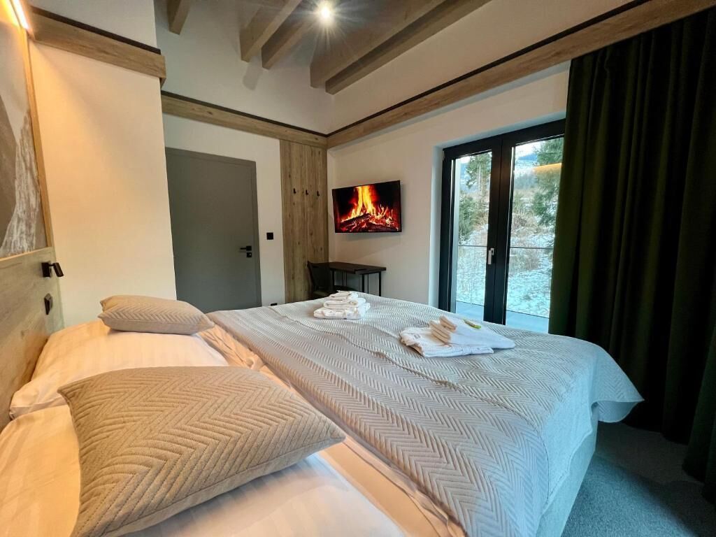 Apartemen Deluks, balkon, pemandangan gunung