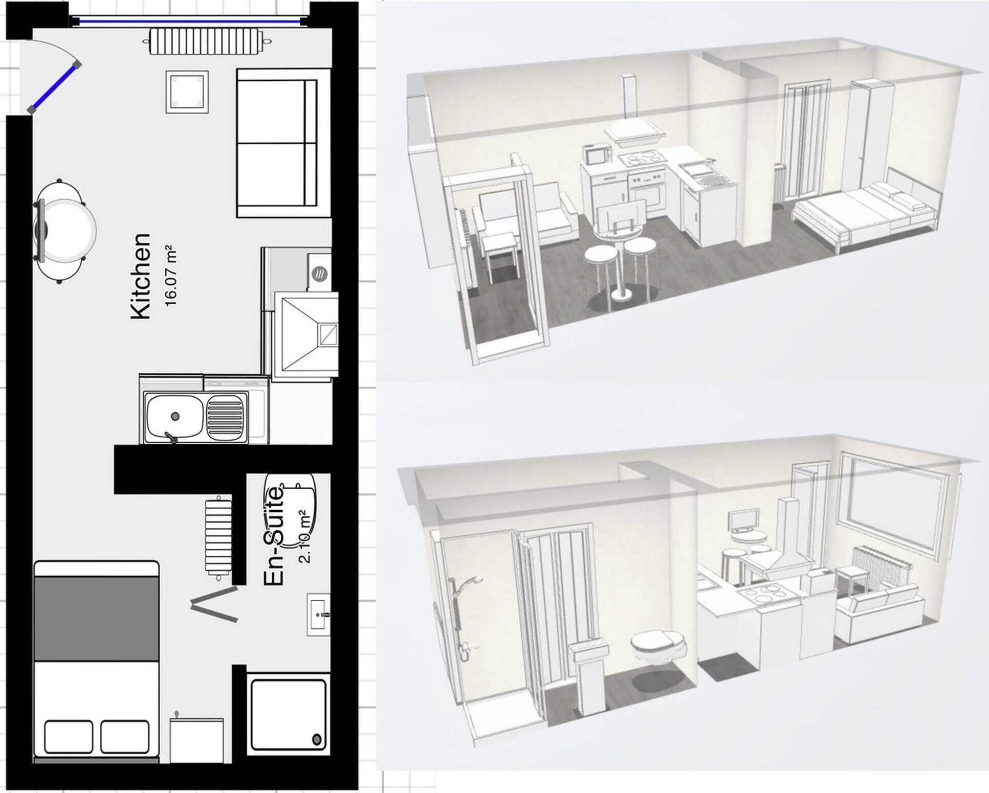 Rom, 1 soverom | Planløsning