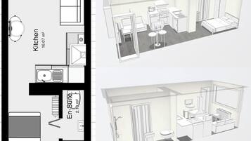 Rom, 1 soverom | Planløsning