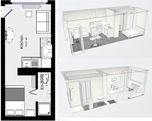 Chambre, 1 chambre | Plan d’étage
