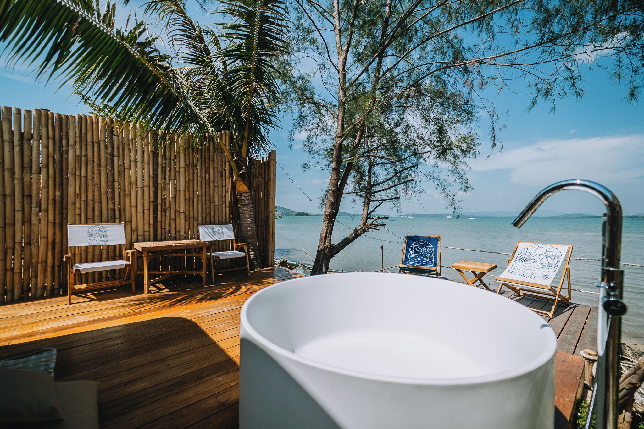 Villa, Balcony, Sea View | Outdoor spa tub