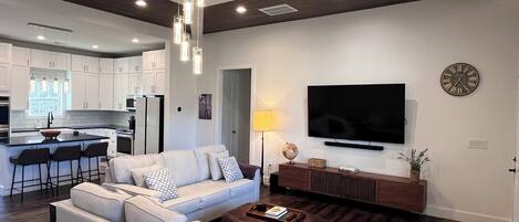 Smart TV, books, stereo, computer monitors