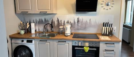 Fridge, oven, stovetop, dishwasher