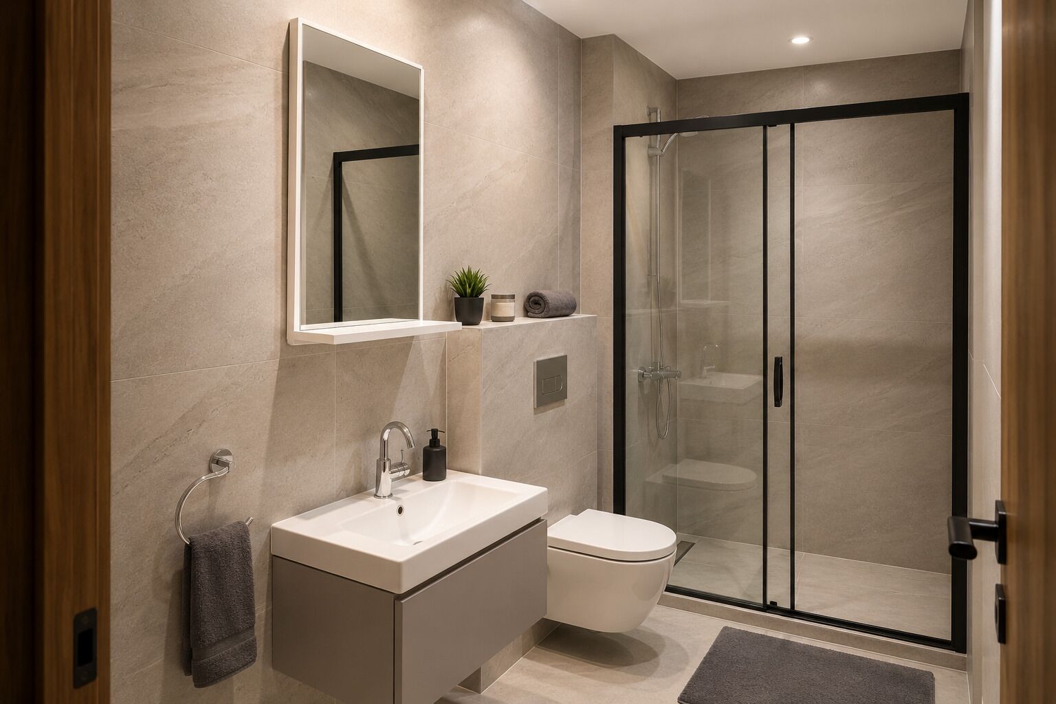 Grand Suite | Bathroom | Hair dryer, slippers, towels, soap